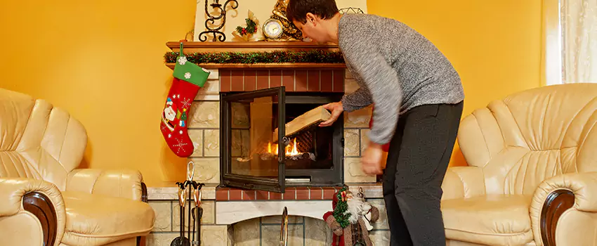 Rusted Metal Fireplace Restoration in Downtown Homes, California